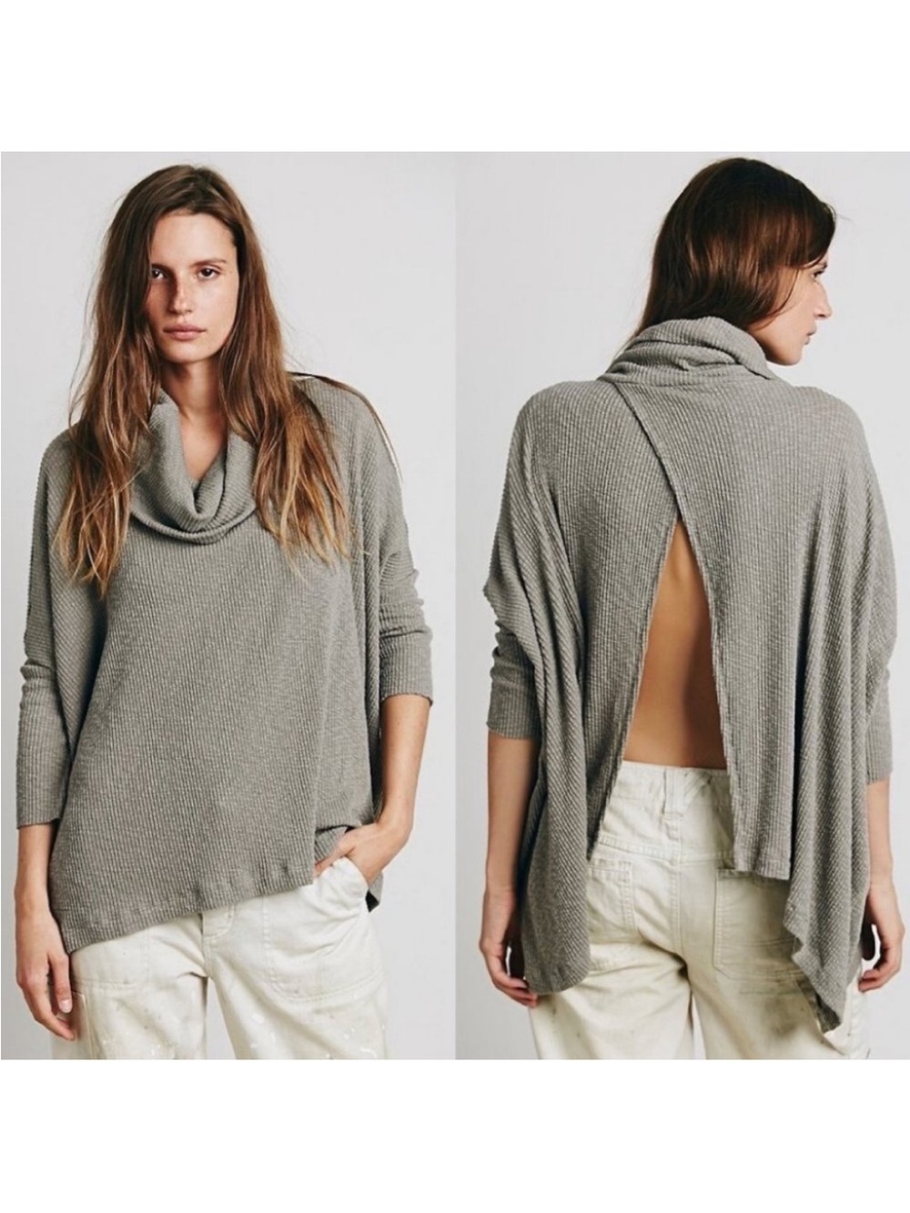 Free People- free people beach oversized open back cowl neck sweater